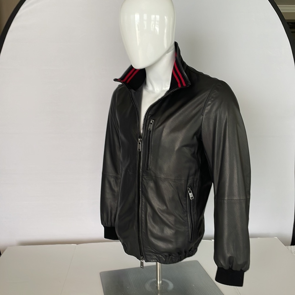 Hugo Boss Mens Leather Jacket - Picture 4 of 14